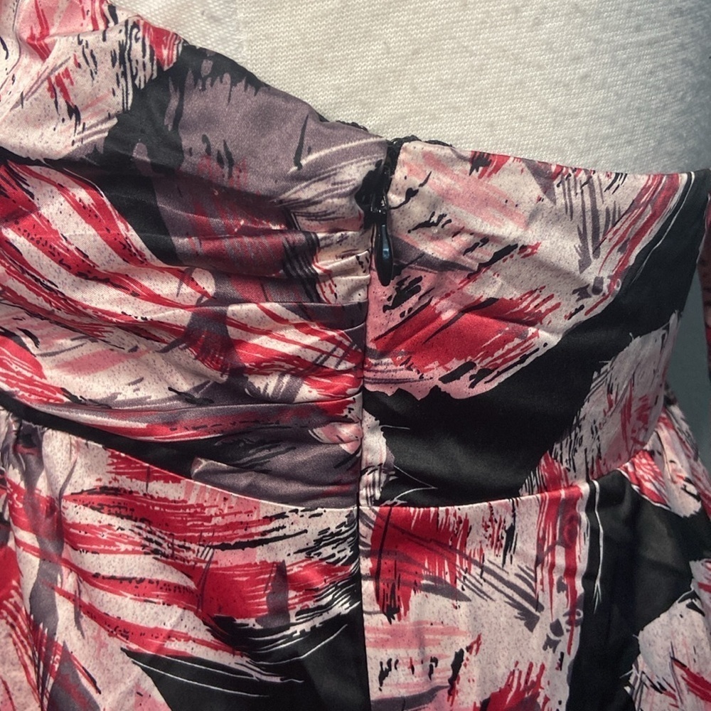 NWT The Limited Halter Dress Geometric Print Black Pink 8 - Picture 4 of 9